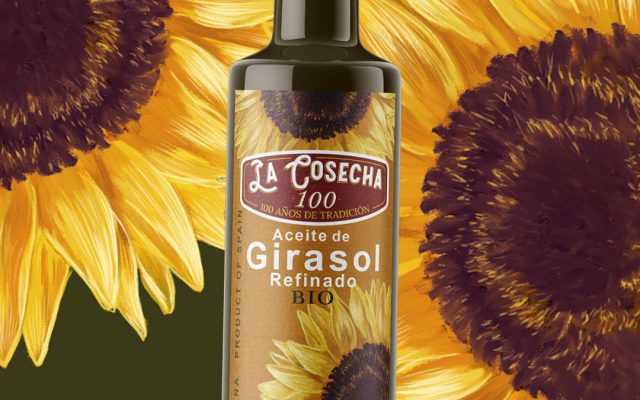 Etiqueta de aceite de girasol