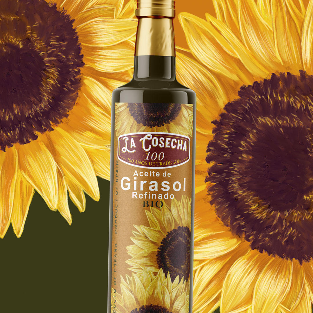 Etiqueta de aceite de girasol