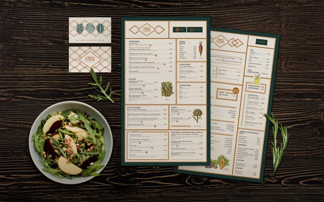 Diseño de carta de restaurante