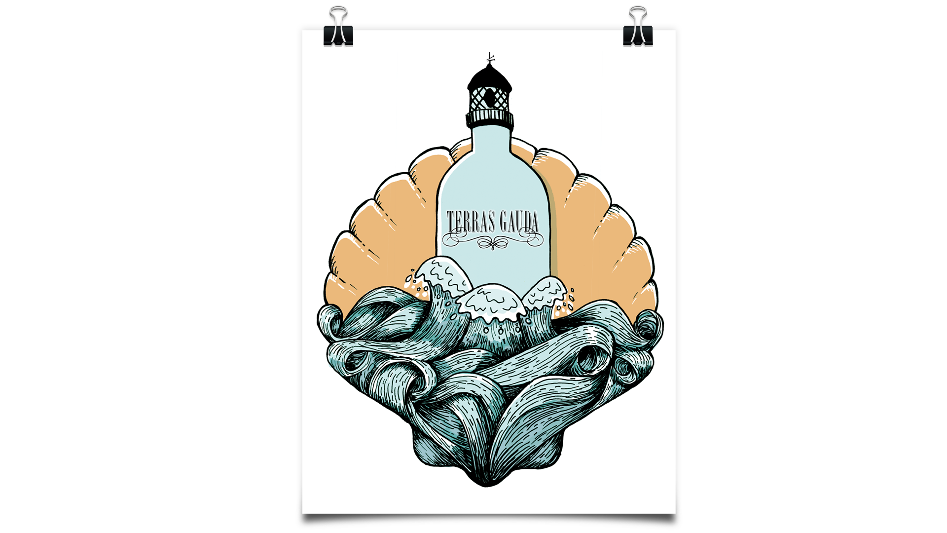 diseño de cartel para bodegas terras gauda